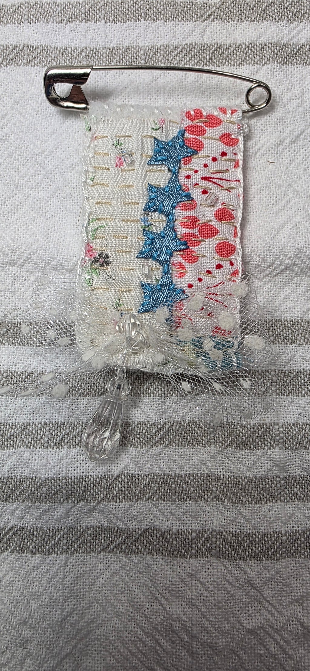 Slow stitch Brooch