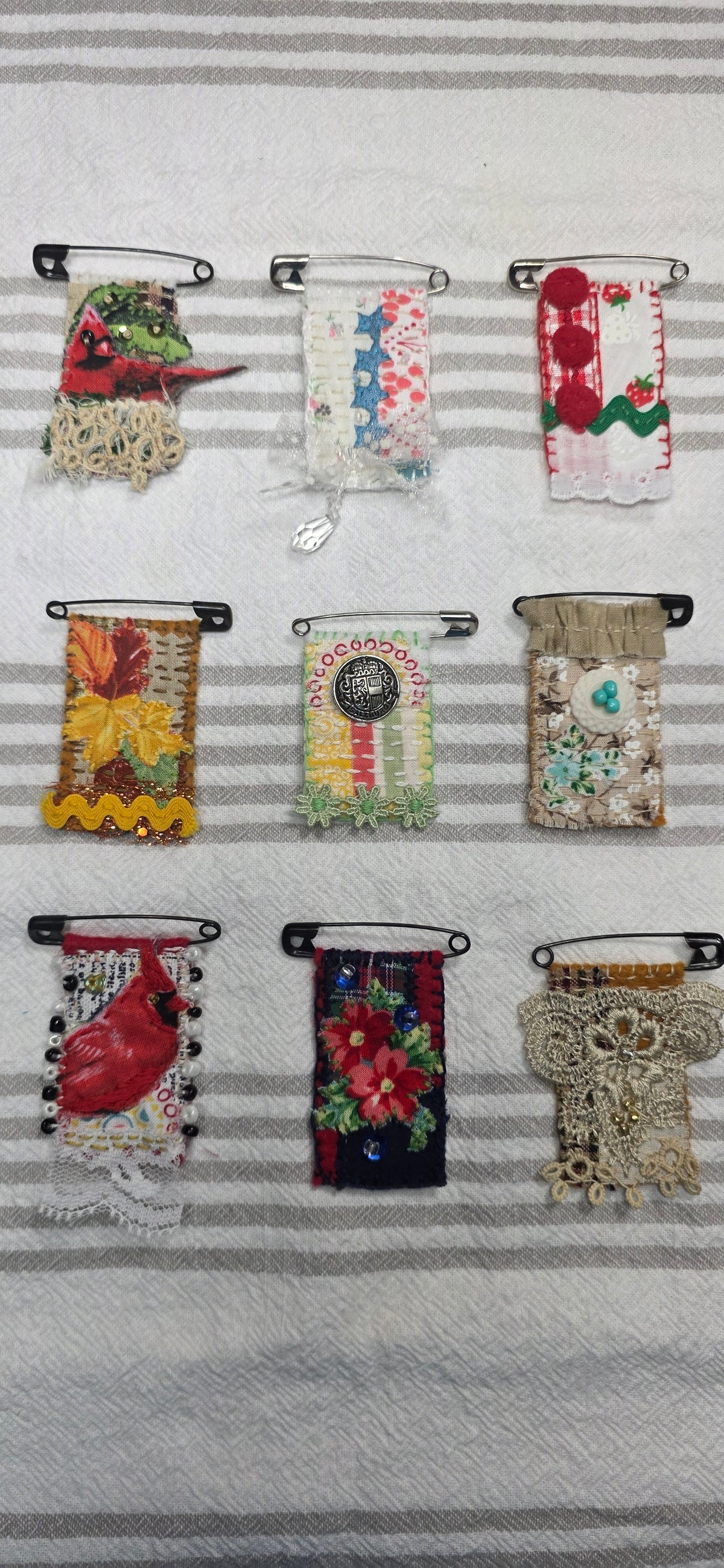 Slow stitch Brooch