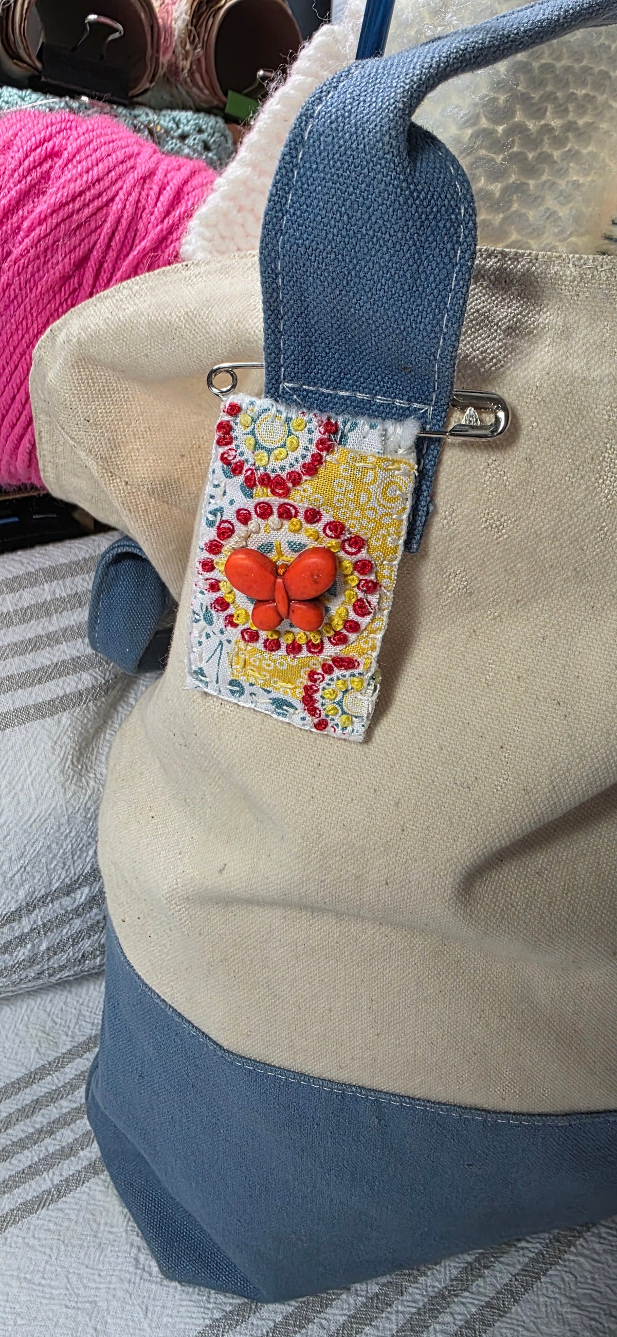 Slow stitch Brooch